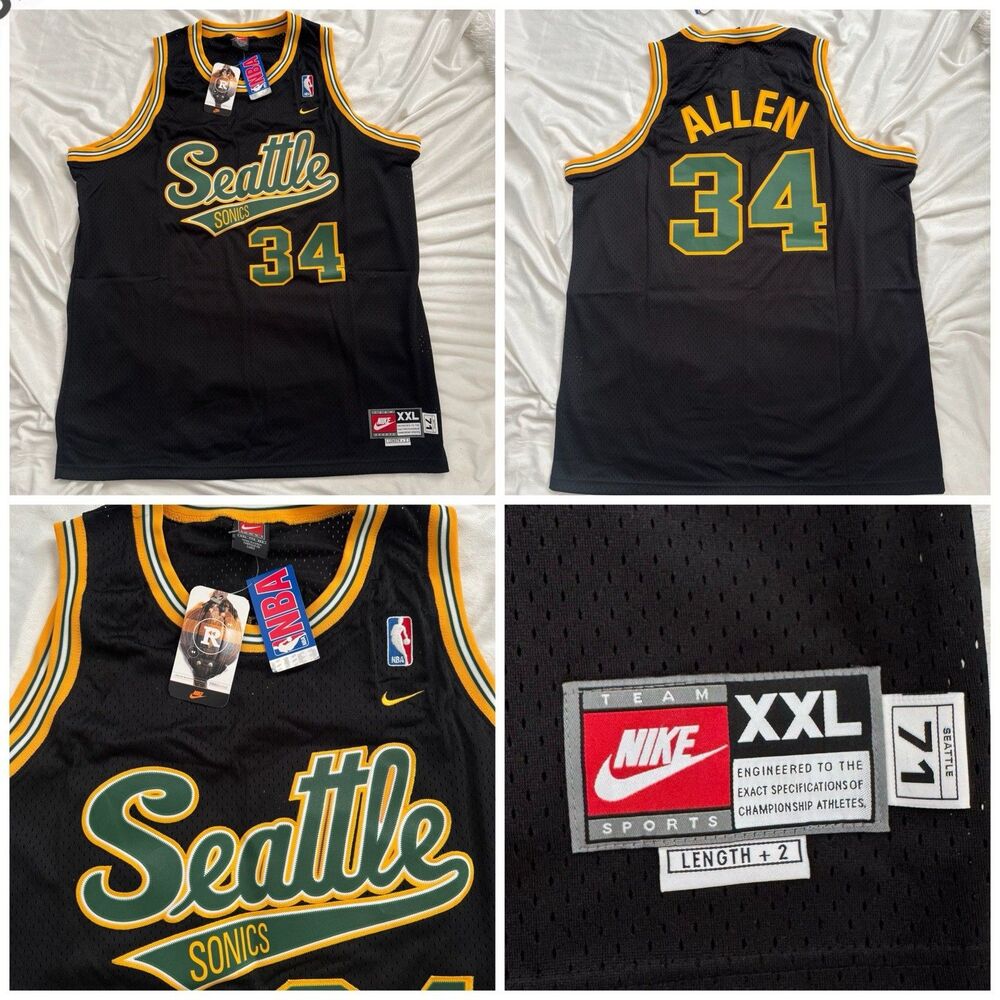 Vintage Y2K Nike Seattle Supersonics Ray Allen Rewind Basketball Jersey
